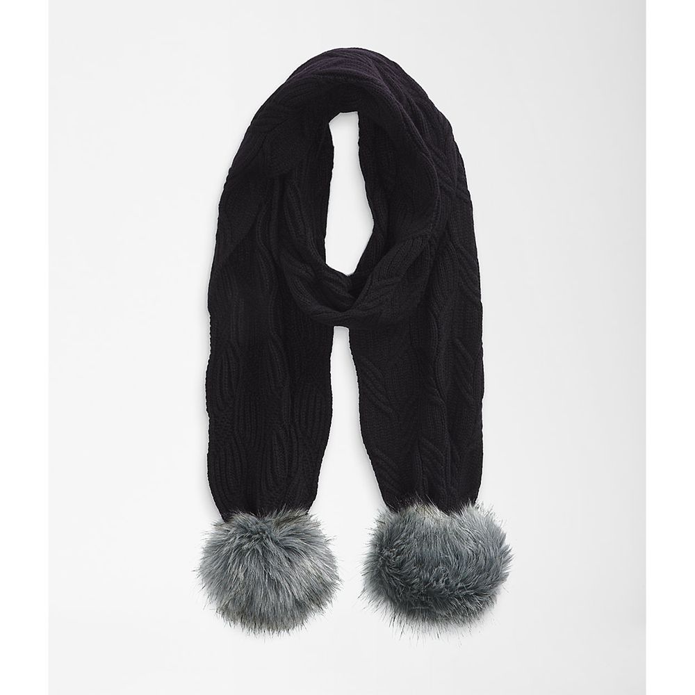 The North Face Scarfs Womens Australia - The North Face Oh-Mega Fur Pom Black (CED-867593)